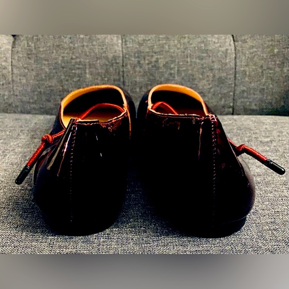 NWOB Empress Australian made Square Toe Flats Burgundy Patent leather - Picture 5 of 14